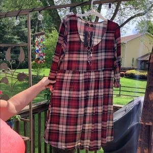 Plaid knee length dress